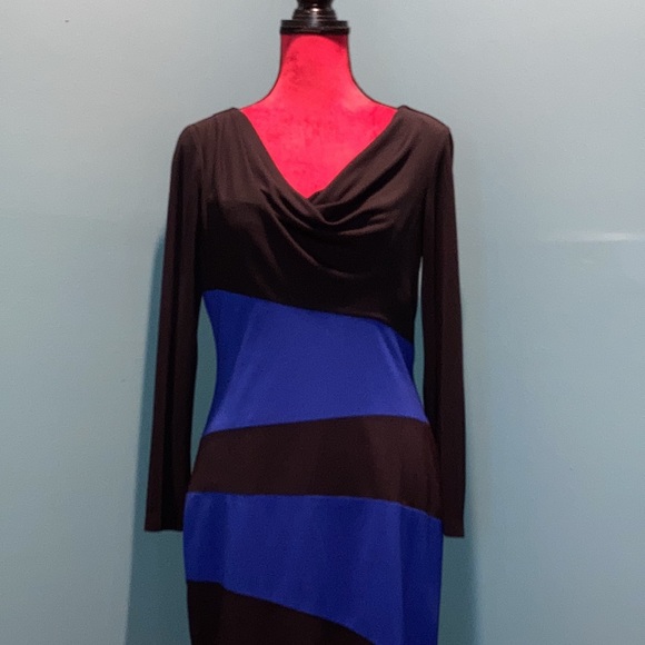 Julia Jordon Black and Blue Dress Size 8 - Picture 2 of 14